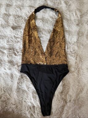 Gold Sequin Bodysuit